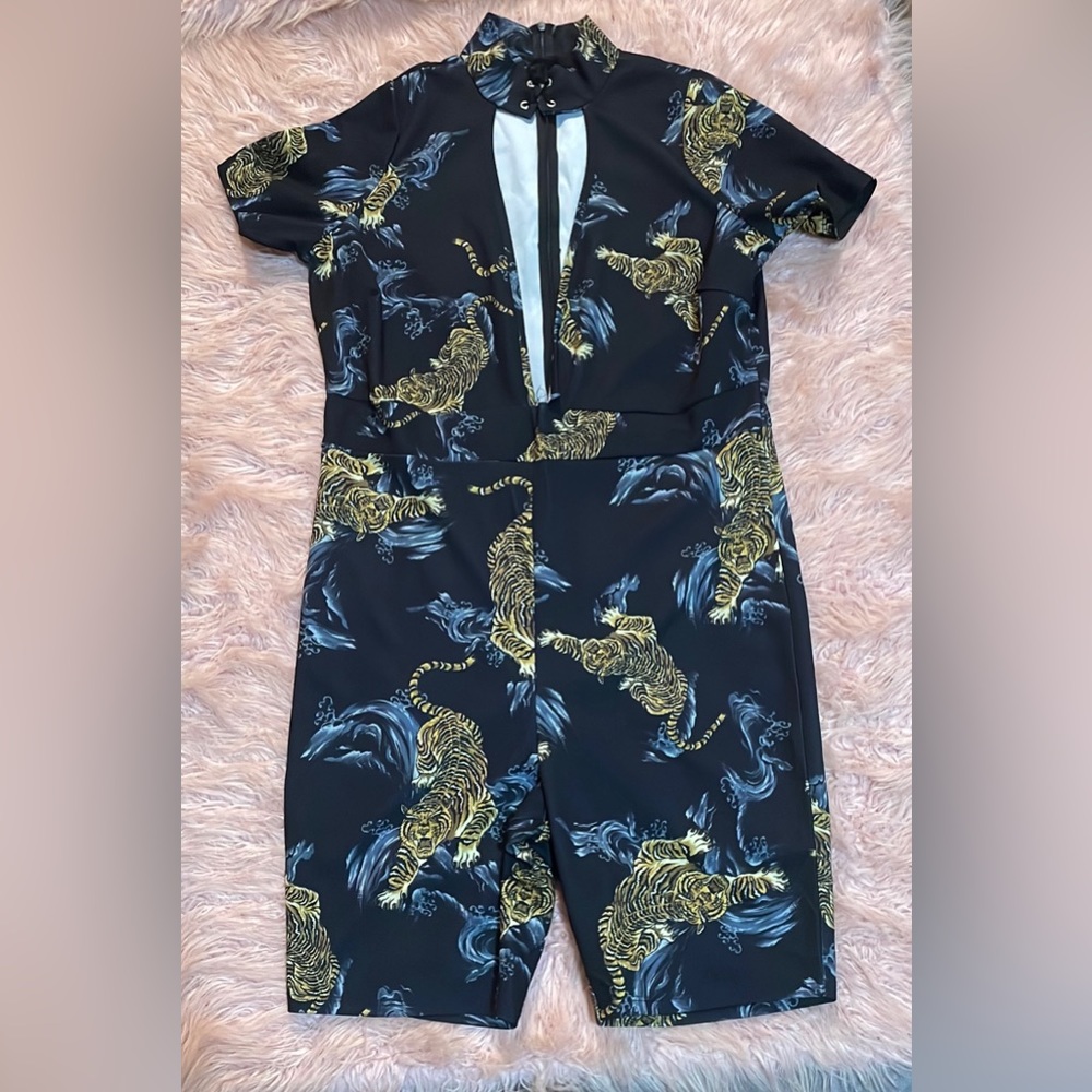 Tiger Print Romper